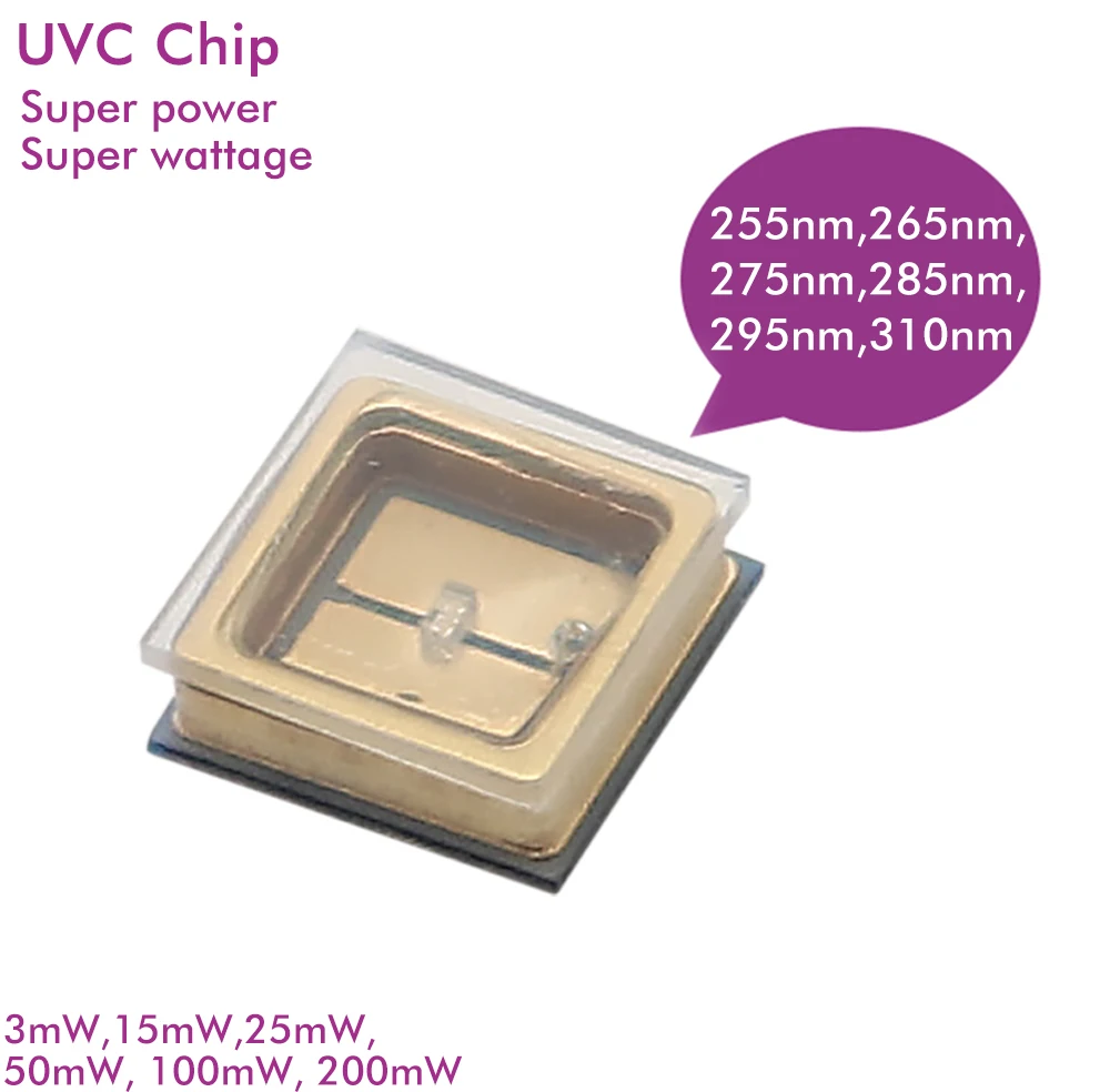 High quality deep uvc led 222nm 254nm 265nm 295nm 308NM 275nm led 3w 15w 25w 05w 100w3535 6868 Uvc Led Chip