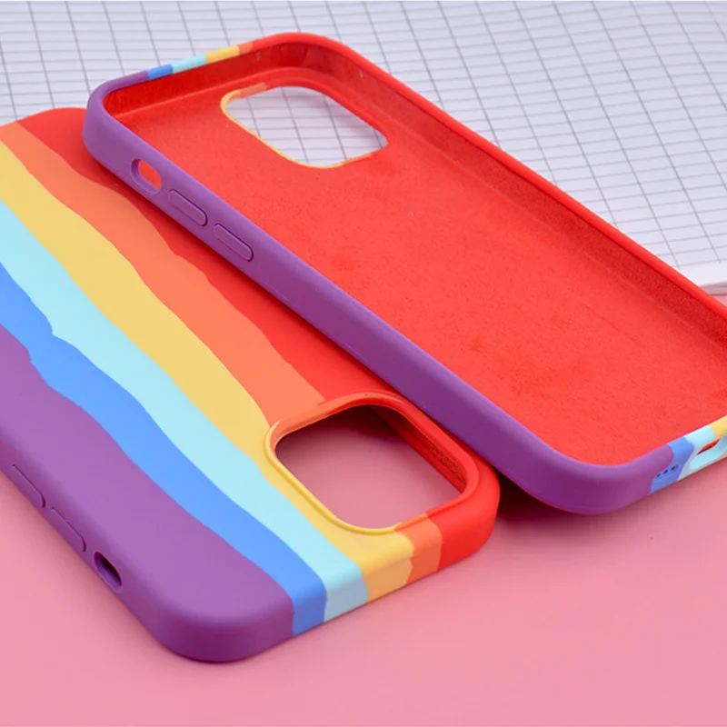 

Original rainbow push bubble phone cover liquid silicone case for iPhone rainbow silicone phone case, Multiple