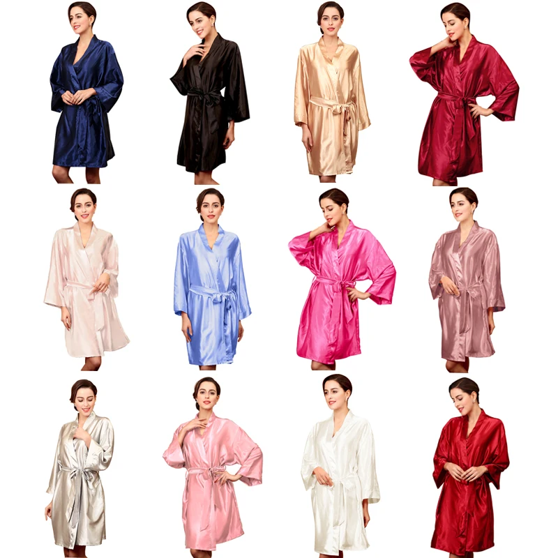 Wholesale Customize Available Blank Wedding Silky Satin Robe Women