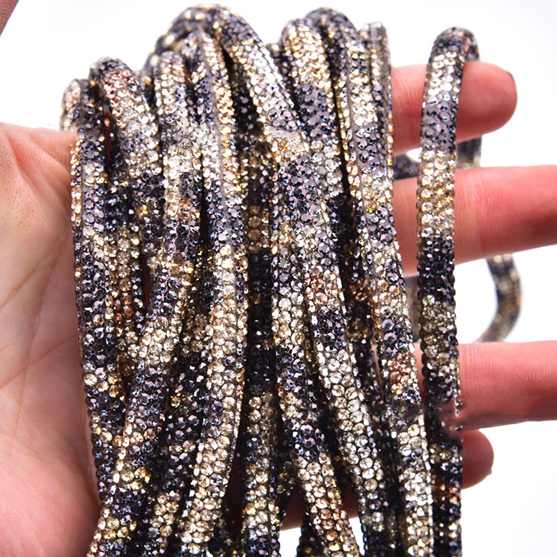 

Manufacturers Tube Crystal Cord Banding Glass Rhinestones Chain with drilling clothing accessories wholesale, Customized