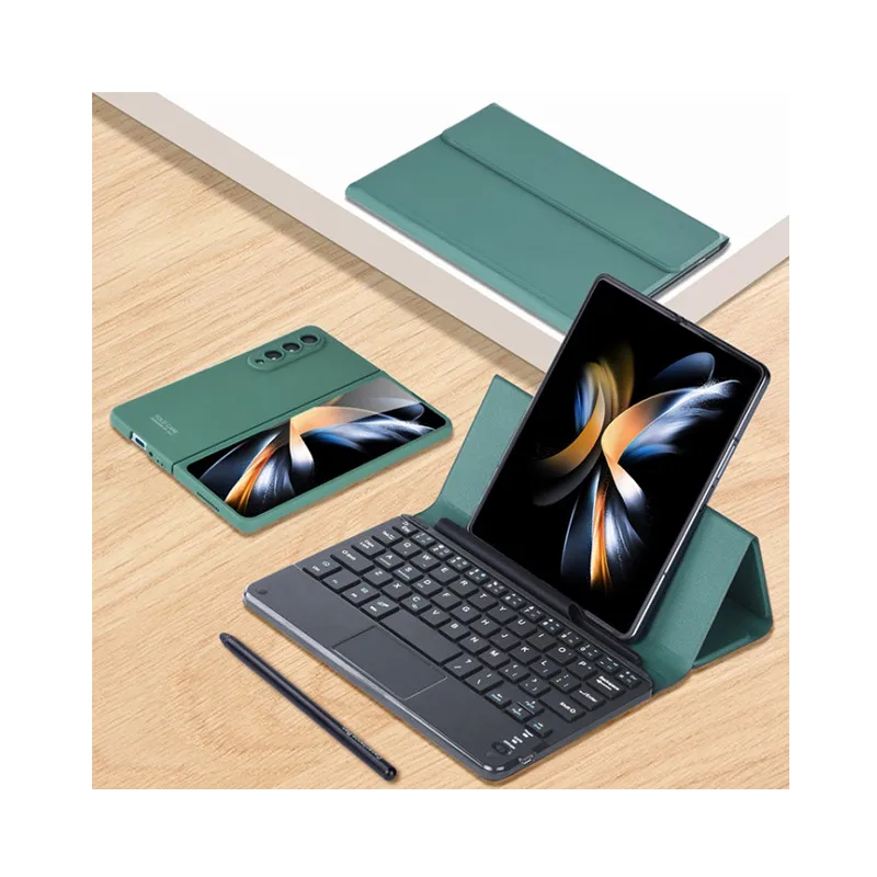 

For Samsung Galaxy Z Fold 4 GKK Magnetic Folding Leather Case Detachable Wireless Keyboard With Touchpad