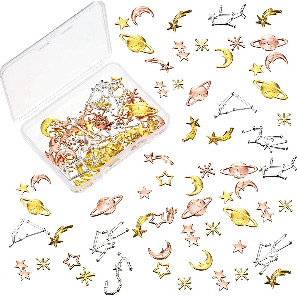 

Cosmic Astronomy Theme Charm Resin Filling Moon Star Spaceship Filling Accessories for Epoxy Resin Craft Jewelry Making, Silver,gold,rose gold,bronze