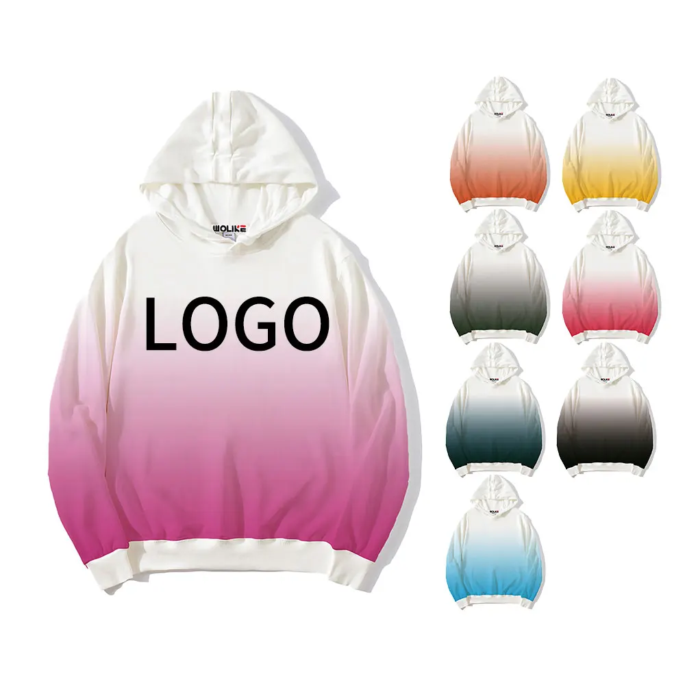 

Cotton design hoodie with gradient color blank plain hoodies custom logo printing wholesale young's fashion hoodies