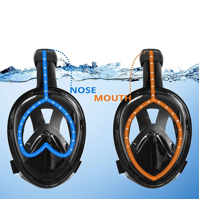 

Factory Sale Underwater Mask Teenager Adult Diving Equipment Full Face Diving Mask Anti-fog Snorkeling Mask, Customized color supported