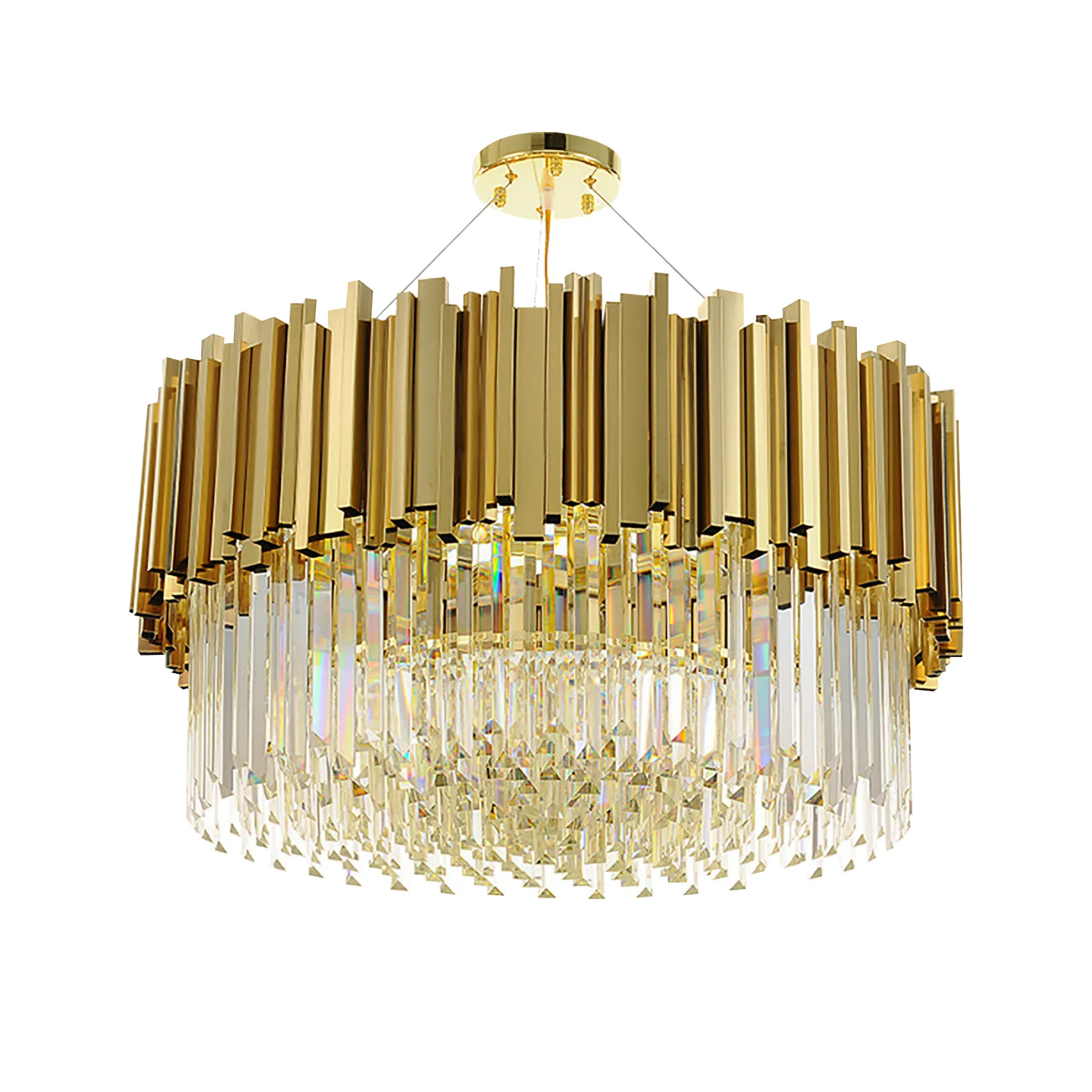hot sale interior classic circle home hotel decorative brass gold led hanging nordic luxury k9 crystal chandelier