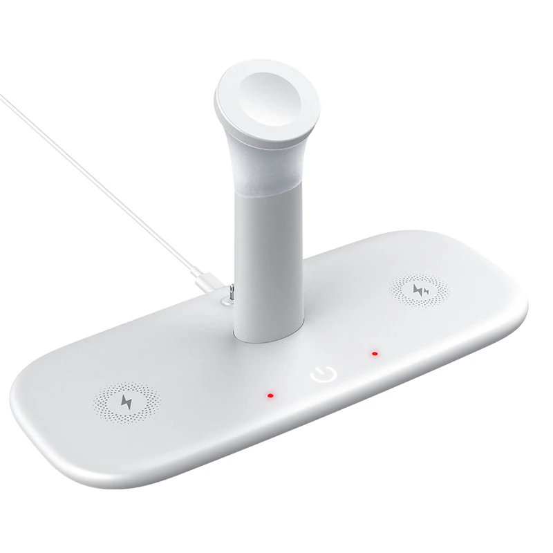 

Hot sale 5 in 1 Multifunction 15W Wireless Charger For Watch earphone QI fast charger for mobile phone Pencil Phone Holder with, White/black