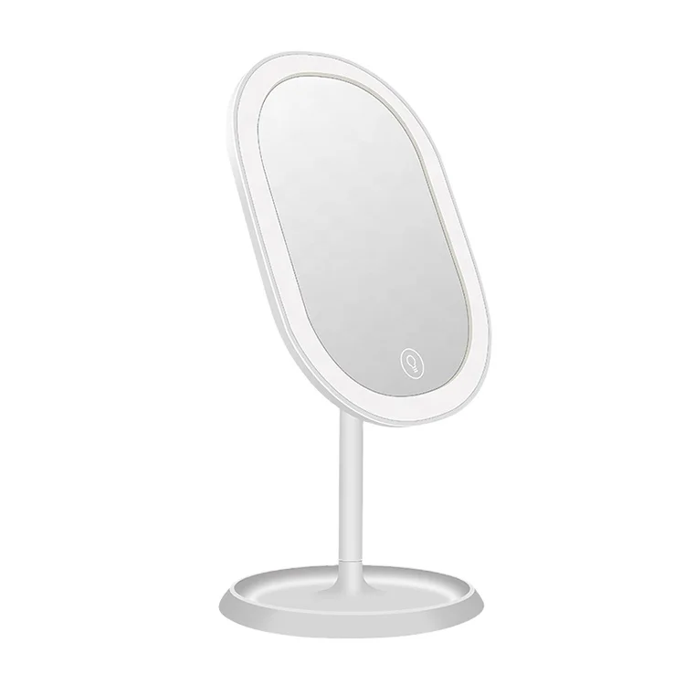 

The Amazon Hot sale Touch Screen Round Stand Portable Table Makeup Led Vanity Mirror With Lights