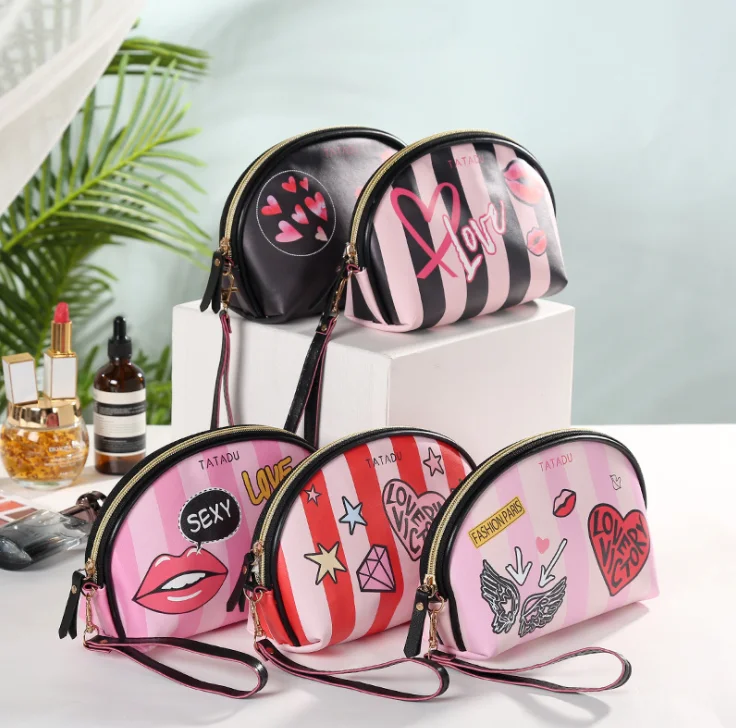 

Dumpling Makeup Bag Colorful PU Cosmetic Bag Around Soft Portable Korean Version Make Up Bag