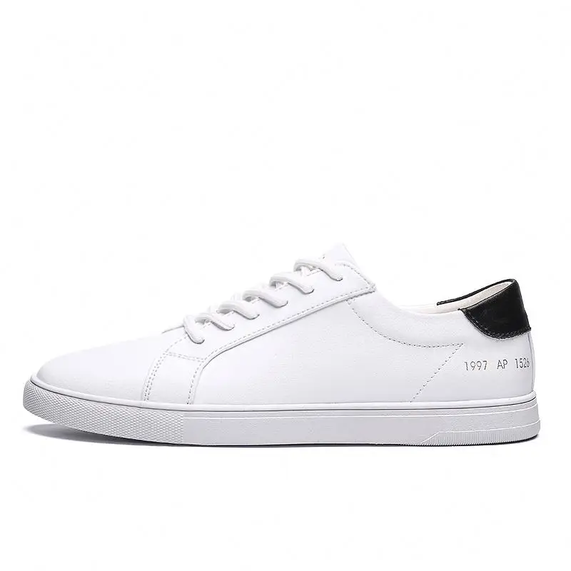 

2020 Small MOQ Custom Logo Genuine Leather Men White Casual Shoes Sneakers