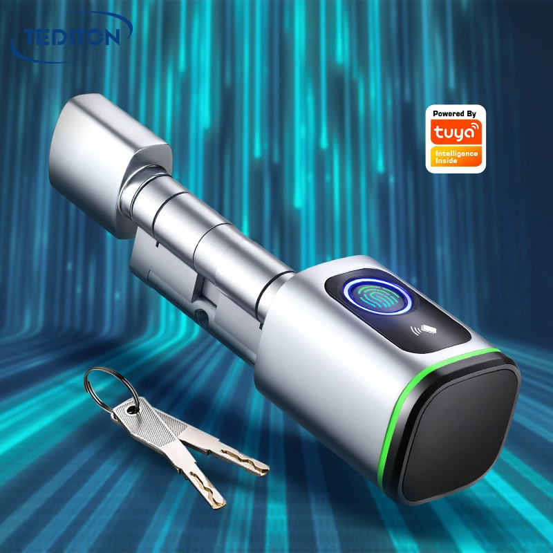 

Tediton Digital Biometric Fingerprint Smart Cylinder Lock with IC Card Mechanical Key