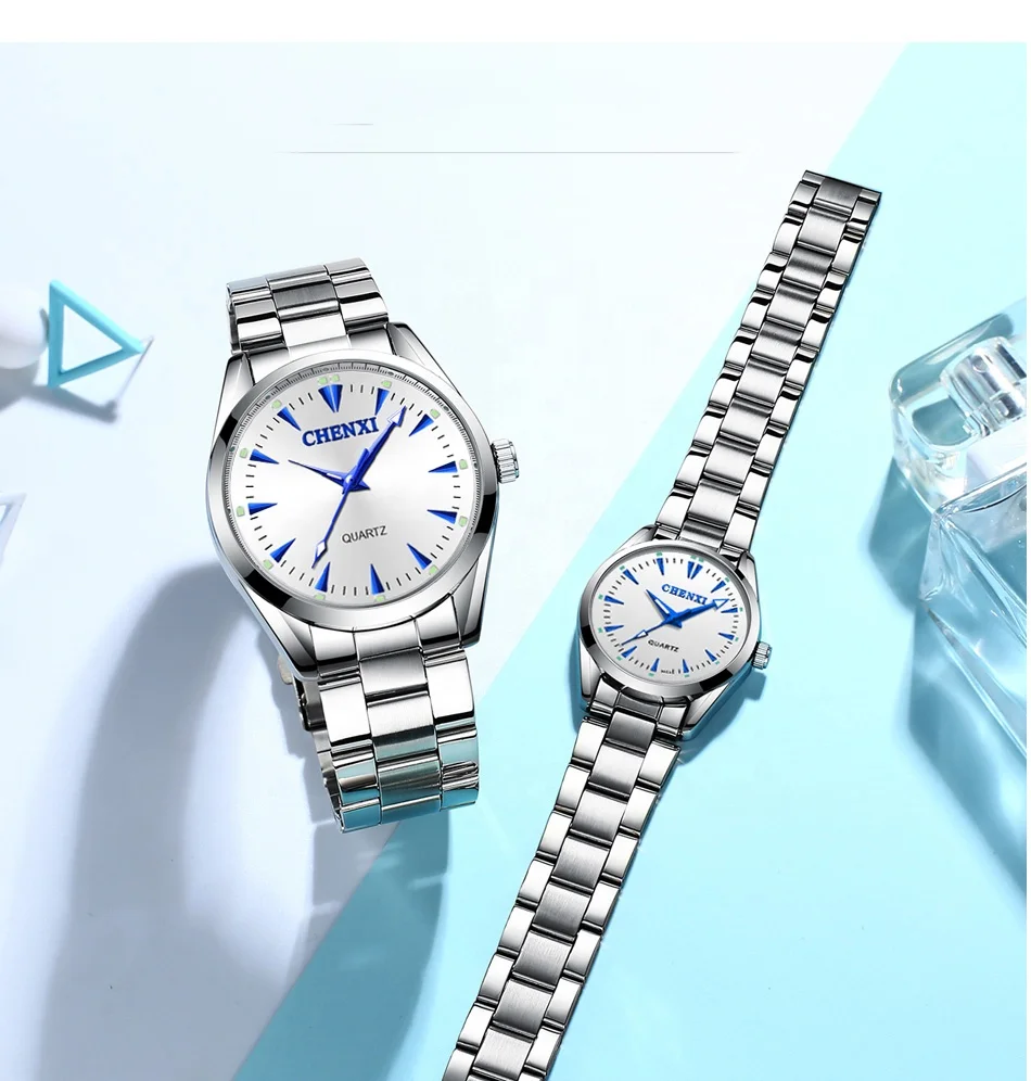 

Luxury CHENXI 006 Couple Watches Stainless Steel Silver Watch For Women Fashion Casual Waterproof Quartz Wrist Watches Men Women, According to reality