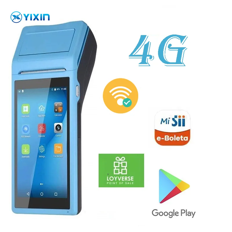 

4G Android Receipt Printer Free App 5.5 inch Pos And QR Code Scanning 4G Mobile Pos With Printer