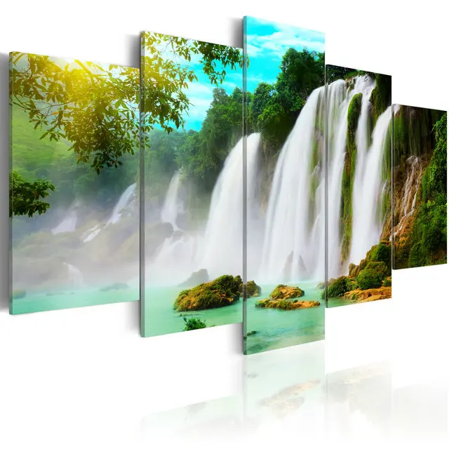 

Beautiful Scenery Wall Home Decoration Waterfall Abstract Art Poster European Decor Modern Canvas Oil Painting