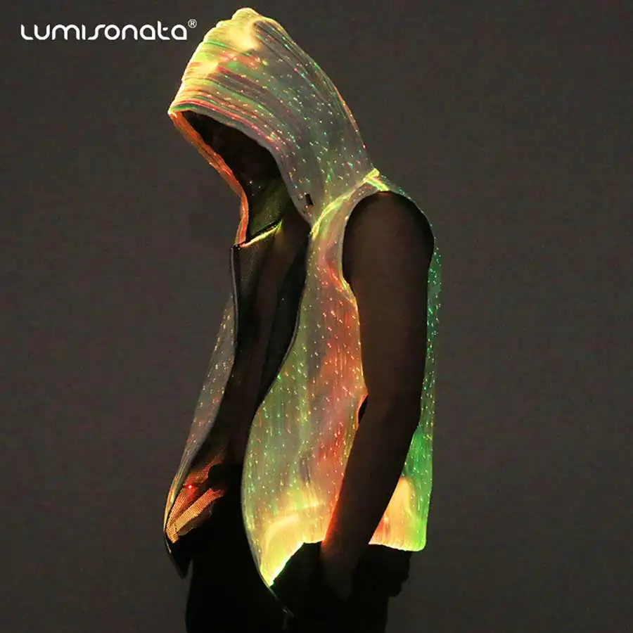 

Men's Fashion Summer Tops Sale Led Color Changeable Zipper Hoodie Men's Hoodies