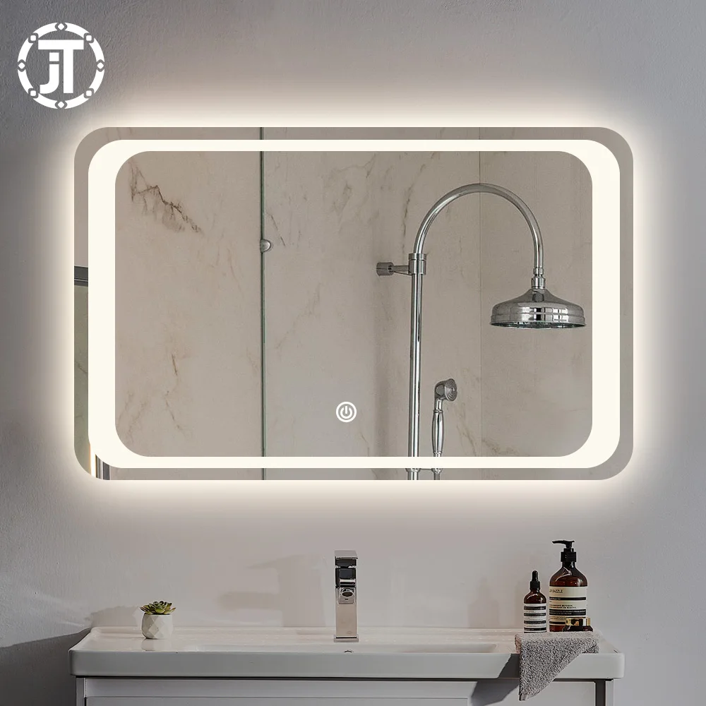 Mirror manufacturer defogger LED illuminated bathroom mirror vanity wall mount bedroom mirror furniture