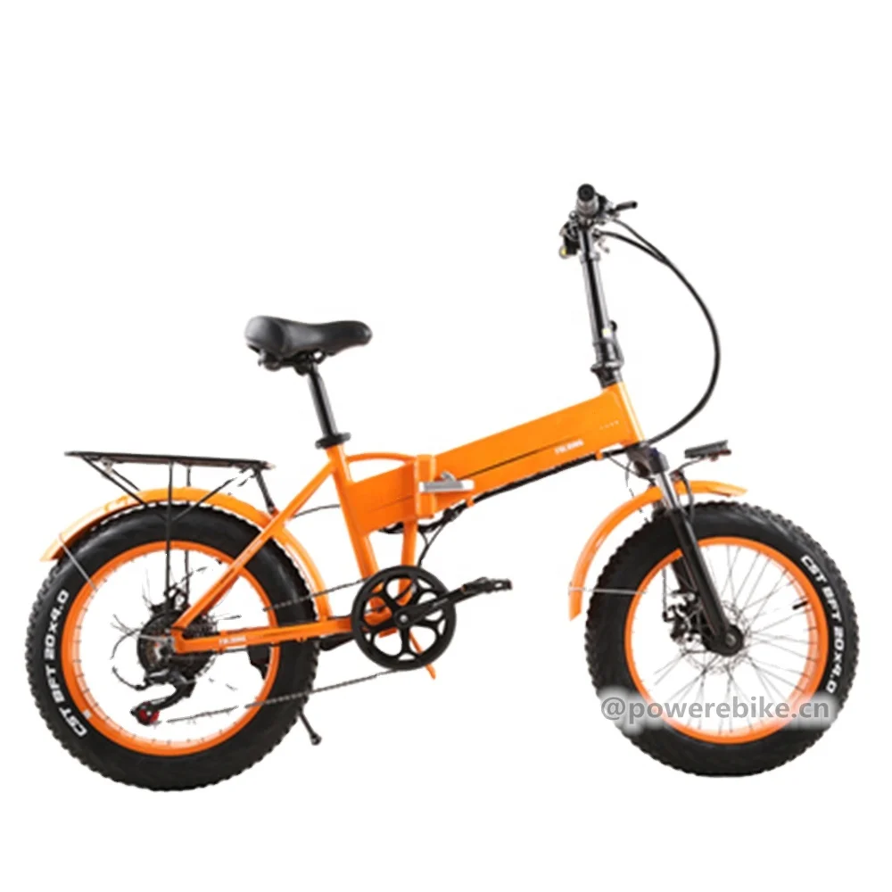 

Hot Discount 48V 350W electric bicycle 20 inch 10Ah folding fat tire ebike snow fat tyre ebike, Orange,black
