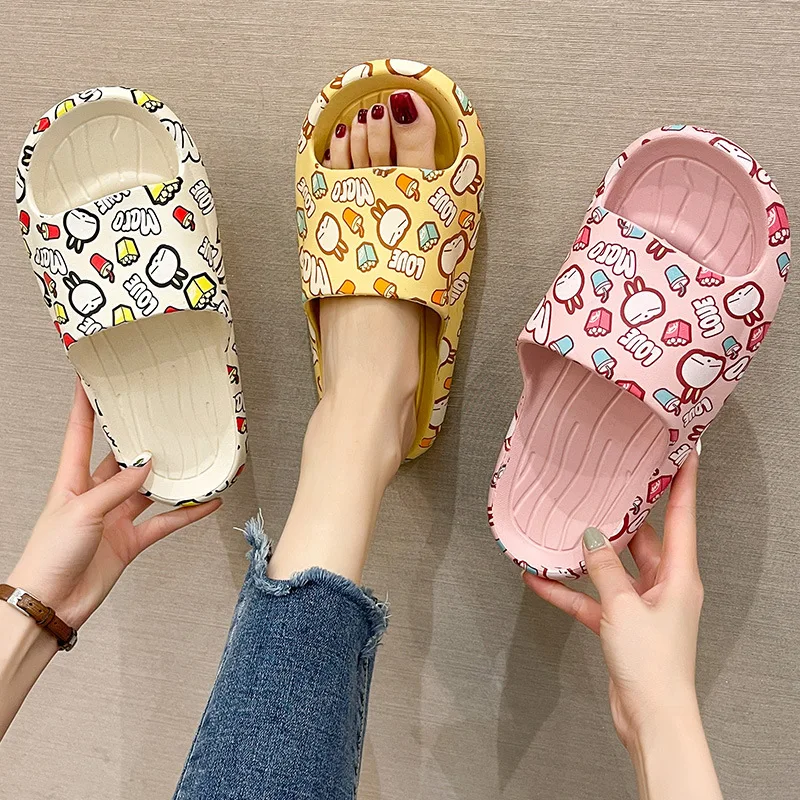 

2022 new slippers female summer home printing fashion women slides slippers