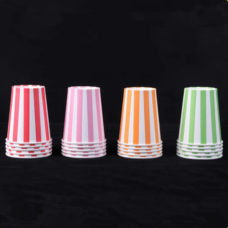 Striped paper cup