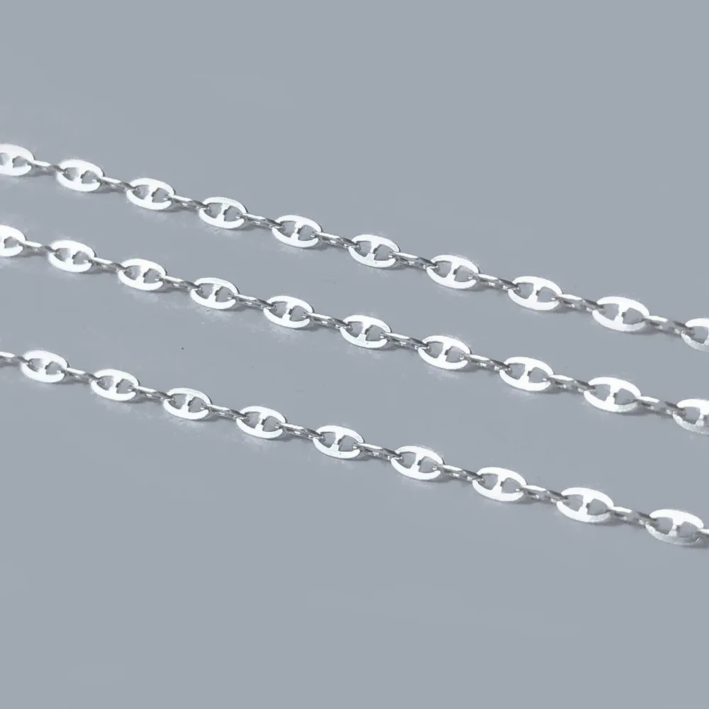 New Style 925 Sterling Silver 1.4mm Dapped Mariner Bulk Chain for Women Necklace Making