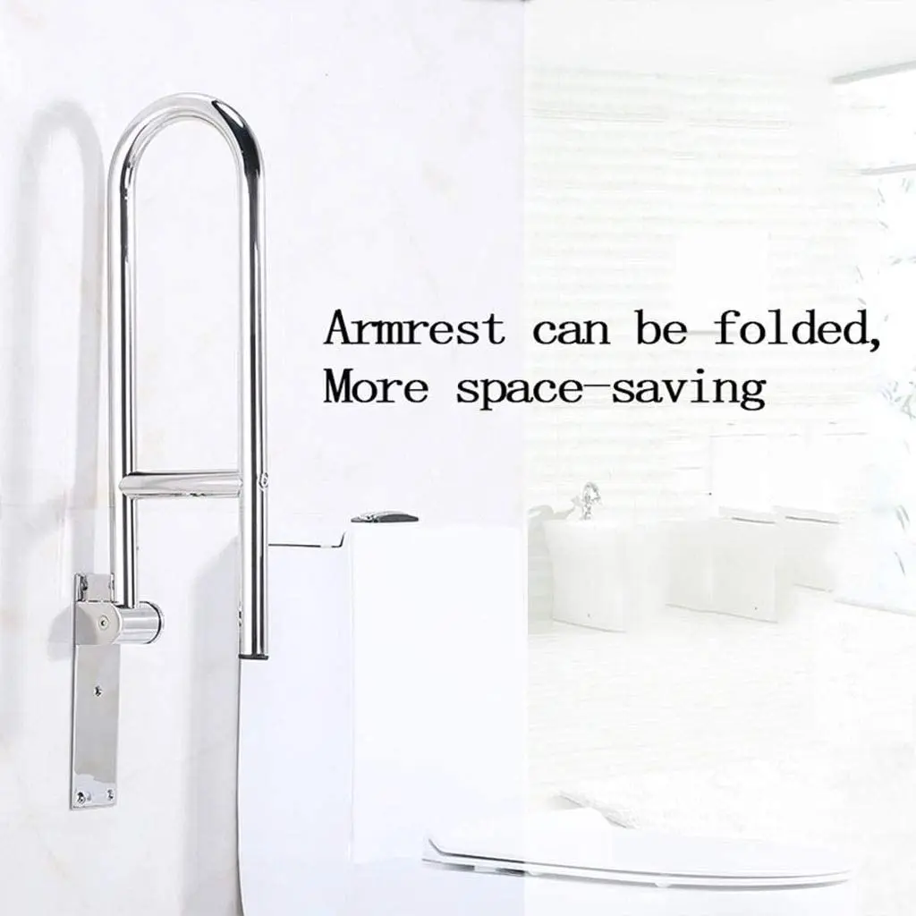 

Customizes 24-Inch toilet handrails for the disabled Support 500 LBS flip up grab bar steel safety handrail toilet safety rails