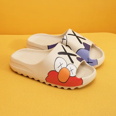 

Anime Pattern Slippers Outdoor Flops Summer Beach Sandals Fashion Fish Mouth Slippers Printed Women's Non-slip Slides