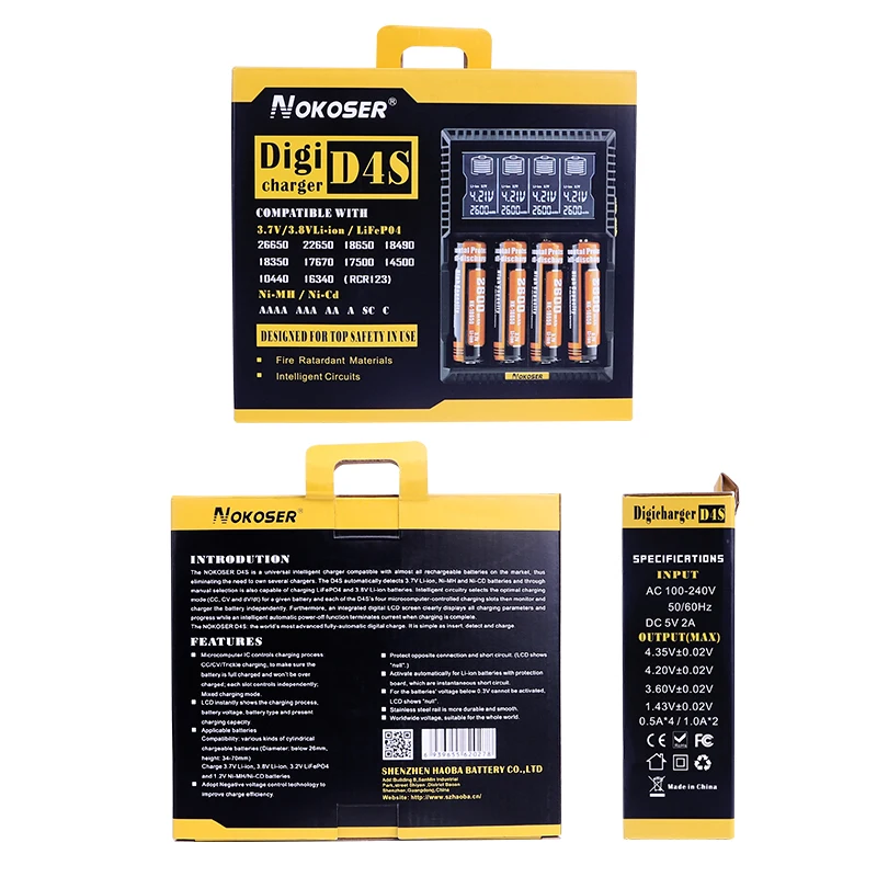 

Doublepow D4S 4 slot universal LCD household battery charger for all batteries