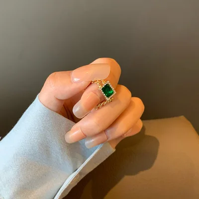 

Factory Sale Adjustable Couple Crystal Rings Romantic Carnelian Rings for Women Girls Gift, Green