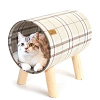 

Wooden cat cave bed tunnel design indoor cat cage house