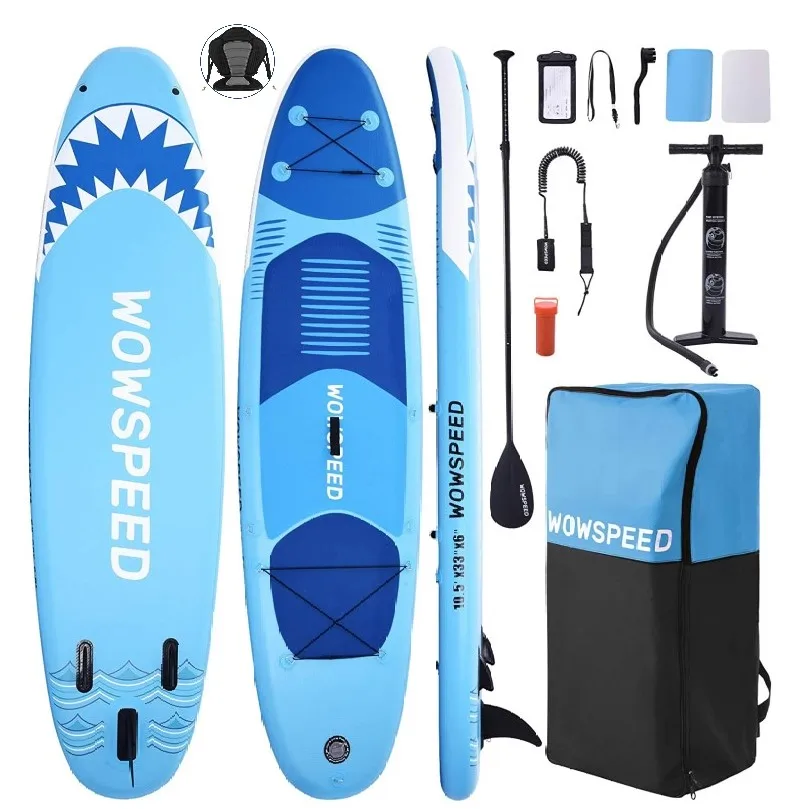 

Talos new design stock blue shark inflatable stand up paddle board 33inch wide sup paddleboards