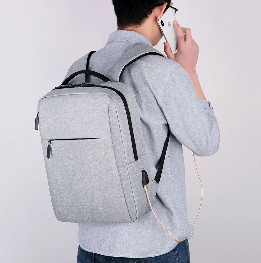

Wholesale Business Travel USB Charging Men Backpack Leisure Laptop Bag School Student Computer Backbag Men's Backpack