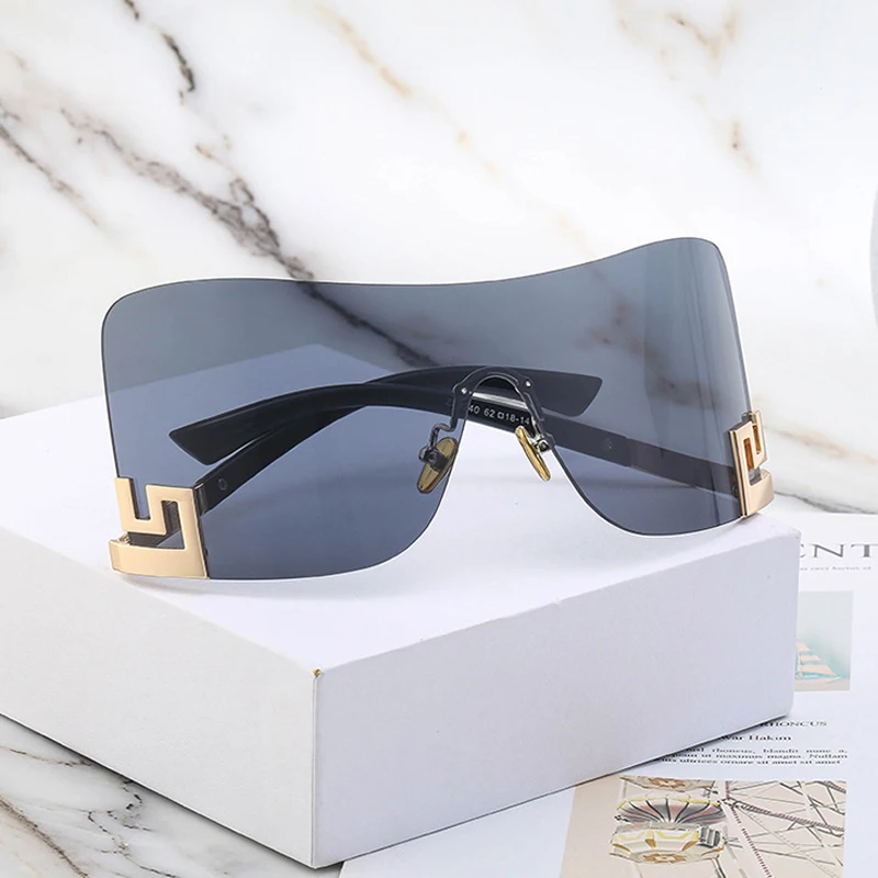 DOISYER  Fashion Luxury Oversized Rimless Sunglass Trend Designer Women Personality Shade Sunglasses 2022