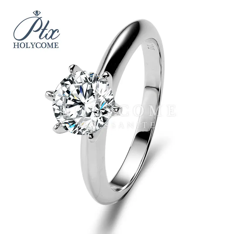 

Holycome In Stock Free Design 925 Sterling Moissanite Ring For Wedding, Siver