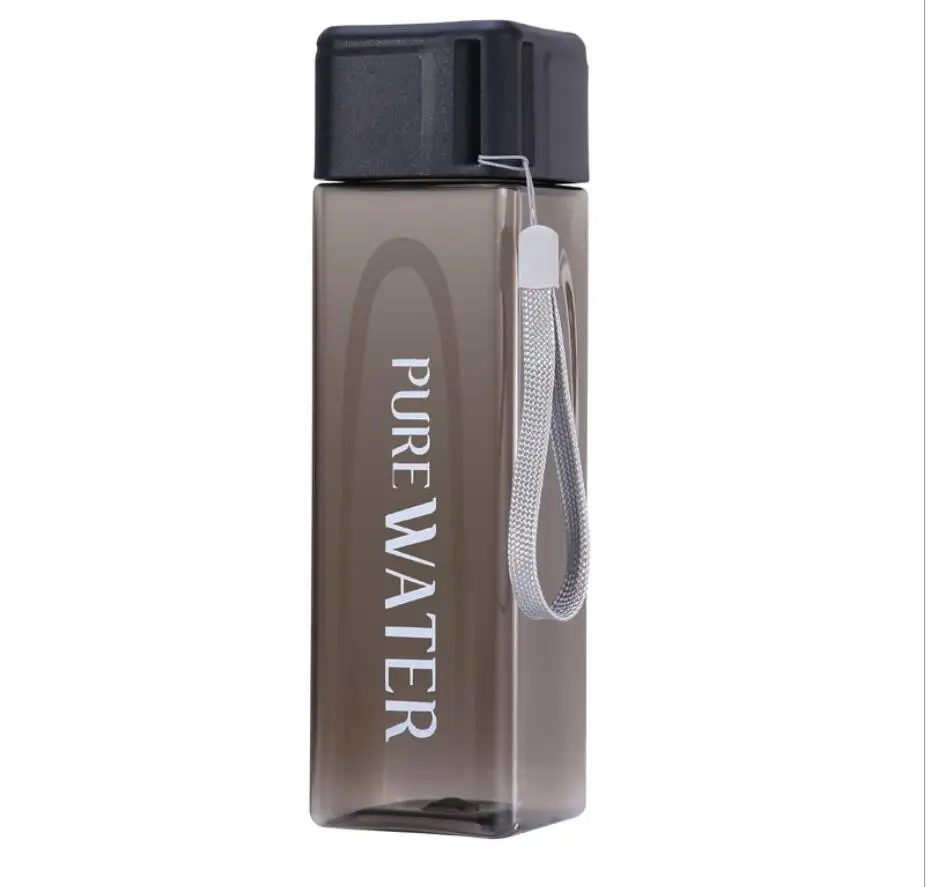 

Custom Colorful Logo Sport Water Bottle Fruit Infusion Square Plastic Portable Transparent Clear Plastic Square Water Bottle 480, Red,pink,grey,blue,green or customized color