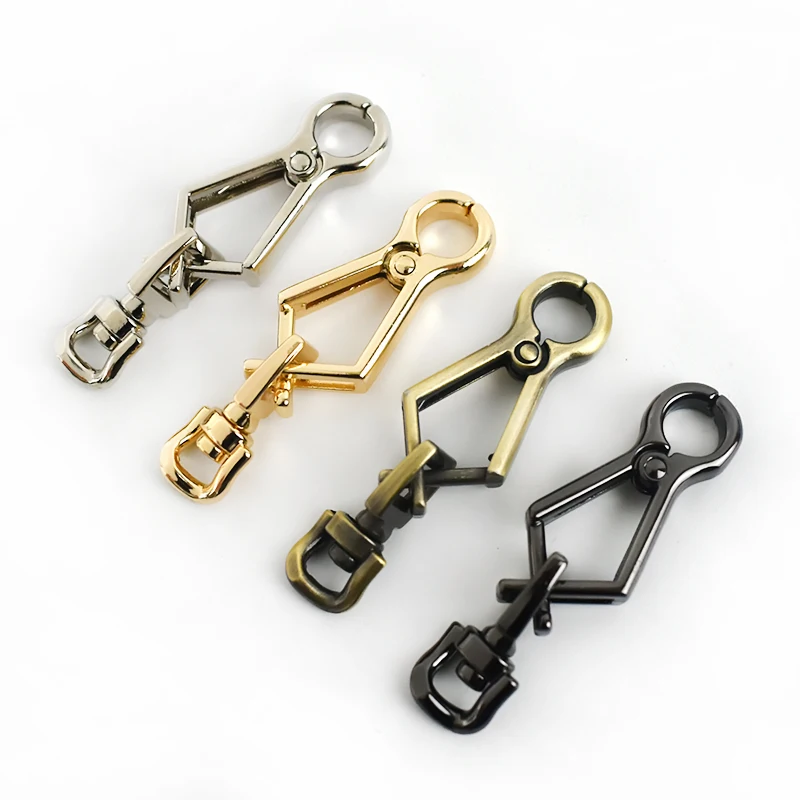 

MeeTee BF130 Bag hHardware Accessories Alloy Trigger Clasp Buckle Special Hooks Swivel Keychain Buckle For Bag Strap Snap Hook, Gold silver gun black