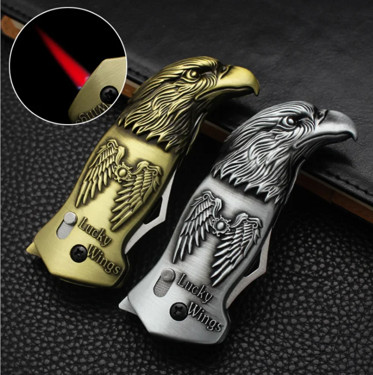 

Wholesale 3D Faucet Tiger Multi-function Lighter, Portable Folding Knife Butane 2-in-1 Windproof Belt Knife Lighter