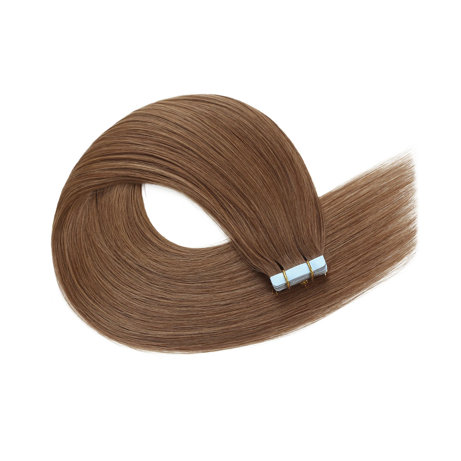 

Hot selling remy cuticle human tape weft hair extension 12-24 inch 20g/pack Medium color straight tape in hair extension