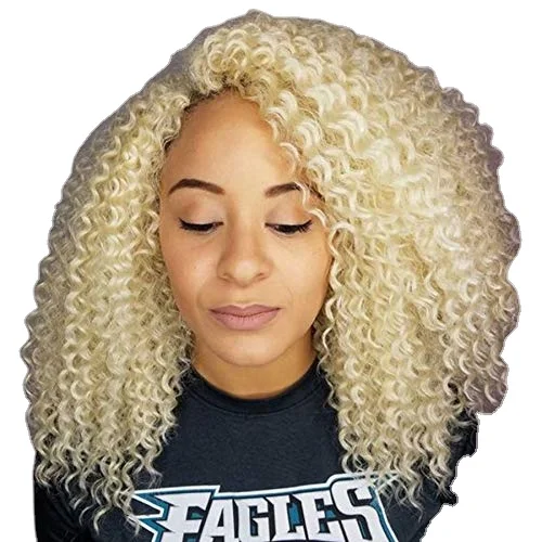 

Cuticle aligned HD 150% 613 Honey Blonde frontal Wig Brazilian kinky curly 613 bob curly human hair wig