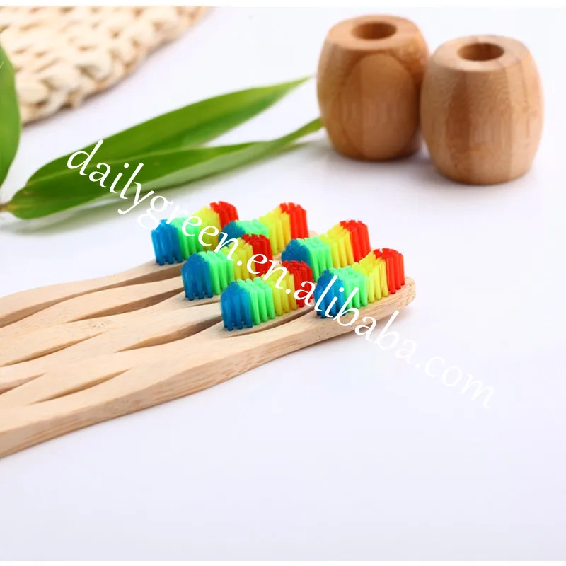 

Private Label Medium Bristles Rainbow Bamboo Toothbrush Wholesale