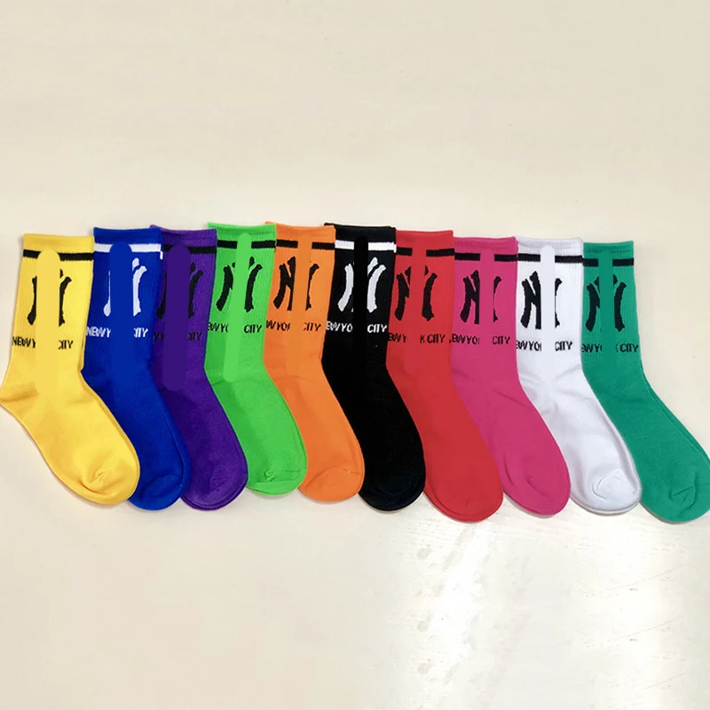 

RTS Hot Sale New York Fashionable Customized Sport Colorful Designer Ny Cotton Socks