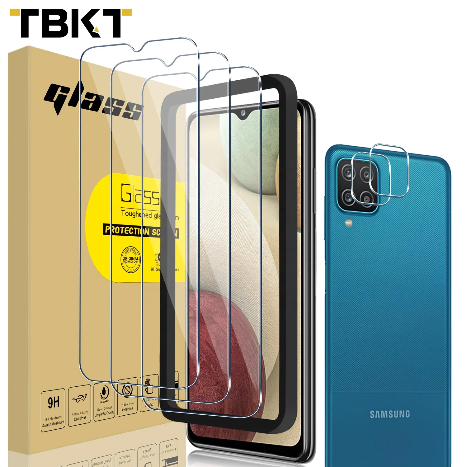 

0.33mm Screen Protector Glass 3+2 Camera cover 3D Screen Protective Glass Anti-Scratch for Samsung M12 lndia
