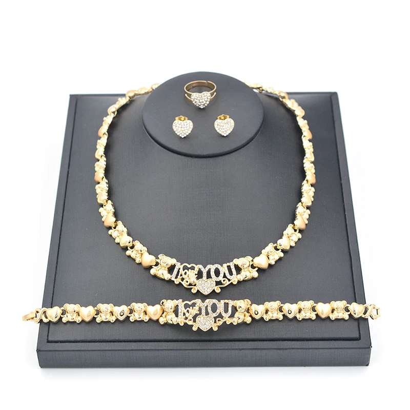 

Mix Style Hot sell factory wholesales 14k gold jewelry sets bracelets xoxo necklaces set