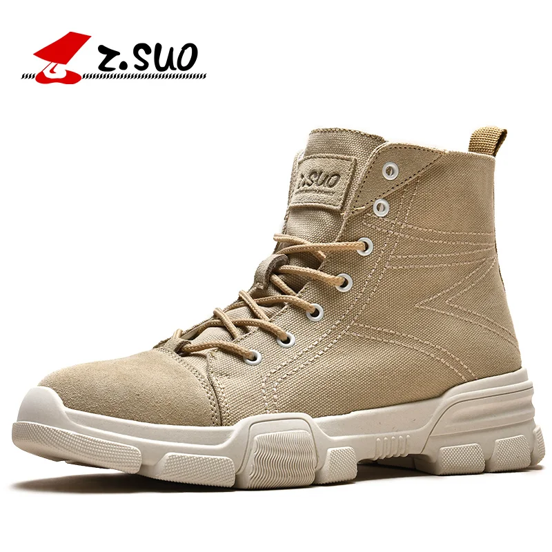 

Traveling men's high top snow boots leisure tide go with British retro men's work boots