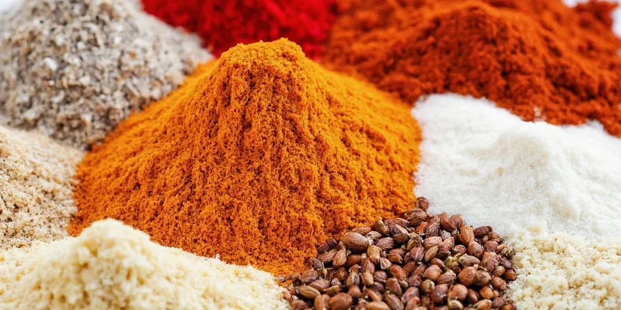 Grinding fresh spices in a mortar and pestle