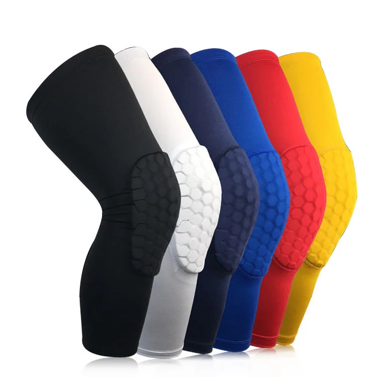 

Anti-collision soccer volleyball basketball compression elbow & knee pad shoneycomb knee Brace cap long leg sleeve support