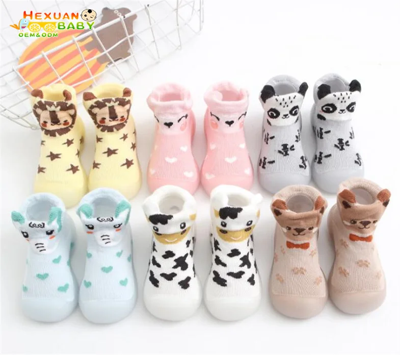 

Stitching non slip rubber bottom new design spring autumn knitted sock casual baby shoes anti sole socks, Picture shows