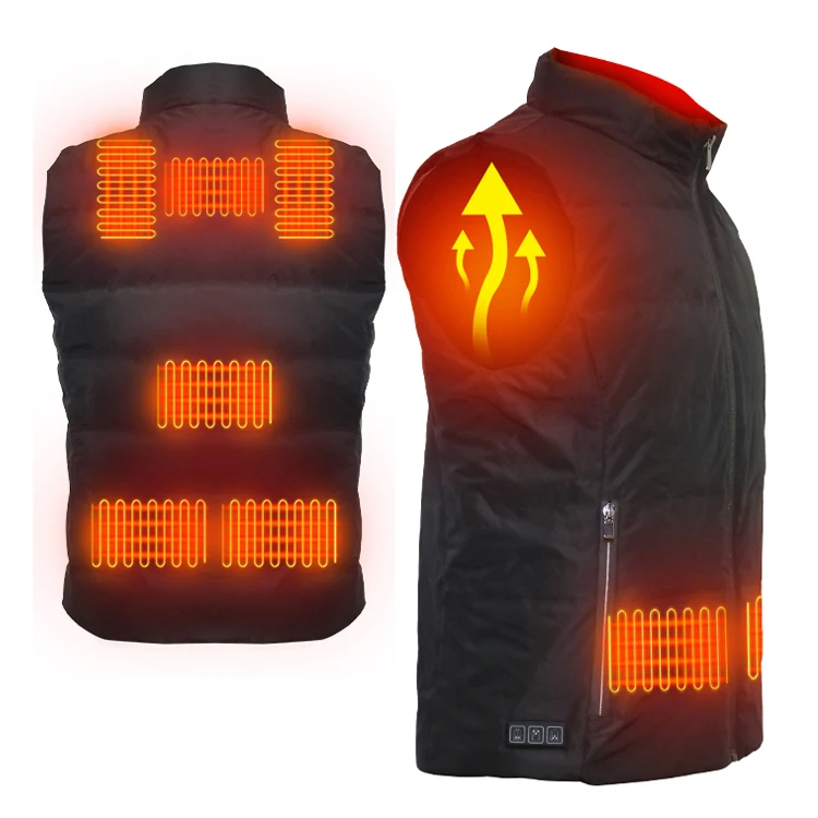 

ODM Heat vest 5V USB 9 heated vest zones electric heated jackets Rechargeable Outdoor Thermal Winter Warm Clothing Waistcoat
