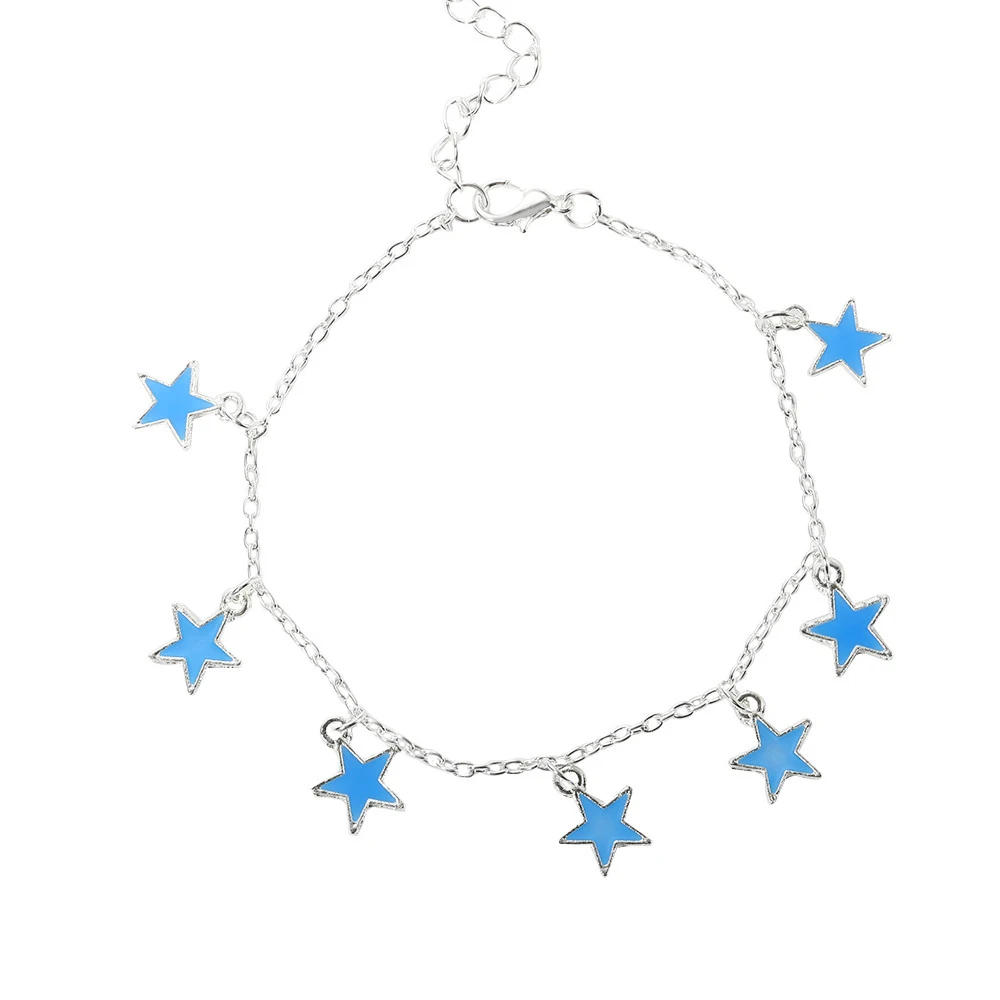 

Sweet Lucky Luminous Bracelet Korean Simple Star Peach Heart Luminous Anklet Accessories