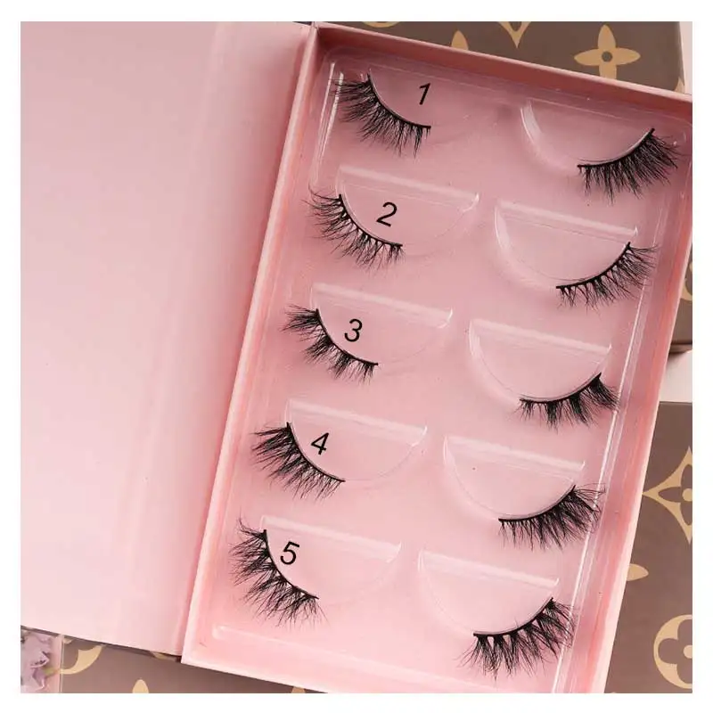 

Most Popular Corner Half Short Eyelashes Mink 3d Lashes With Custom Eyelash Packaging Half Eyelashes, Natural black