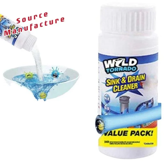 

Eco-Friendly Remove Drain Blockage Powder Sink Drain Cleaner, White blue