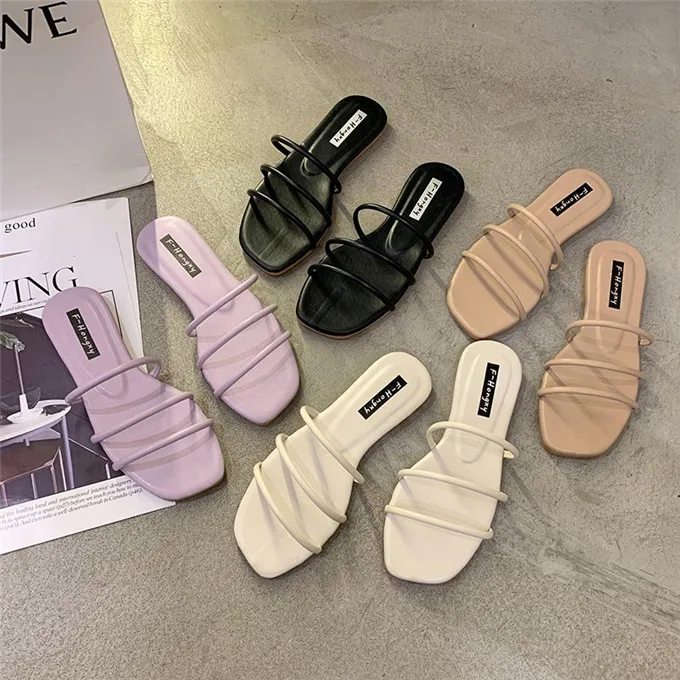 

parallel straps sandals summer sandals women 2022 slippers for ladies